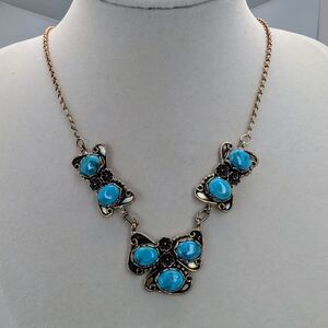 White Water Turquoise S925 Sterling Silver Southwest Style Necklace